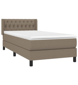 Lit à sommier tapissier avec matelas Taupe 90x200 cm Tissu