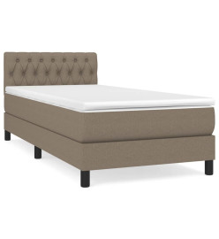 Lit à sommier tapissier avec matelas Taupe 90x200 cm Tissu