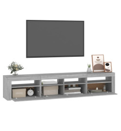 Meuble TV avec lumières LED Sonoma gris 210x35x40 cm