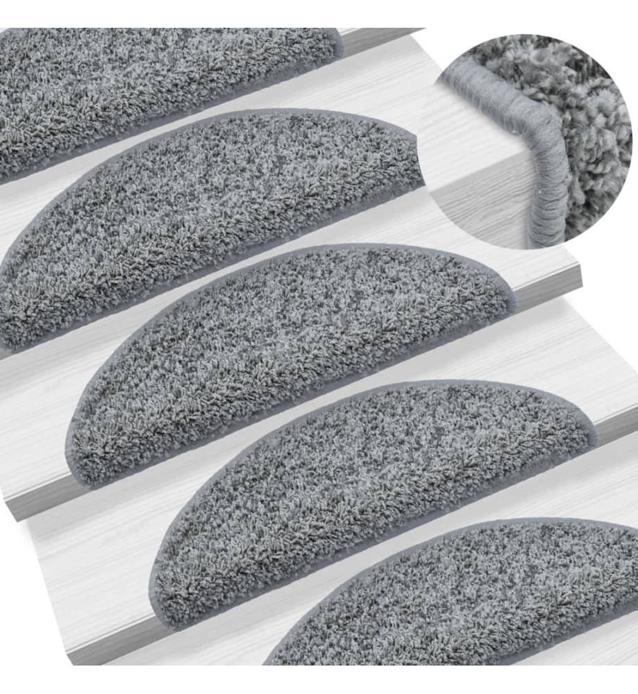 Tapis d'escalier 10 pcs 65x21x4 cm Gris