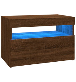 Meubles TV 2 pcs avec lumières LED Chêne marron 60x35x40 cm