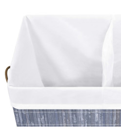 Panier à linge avec 2 sections bambou gris 100 L