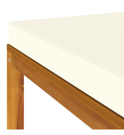 Salon de jardin 6 pcs avec coussin crème Bois d'acacia solide