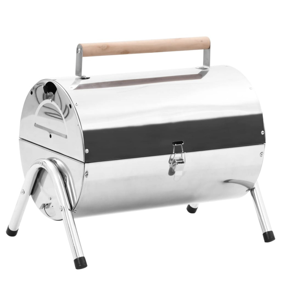 Barbecue au charbon portable Acier inoxydable Grilles doubles