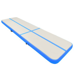 Tapis gonflable de gymnastique avec pompe 600x100x15cm PVC Bleu