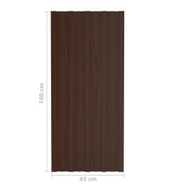 Panneaux de toiture 12 pcs Acier galvanisé Marron 100x45 cm