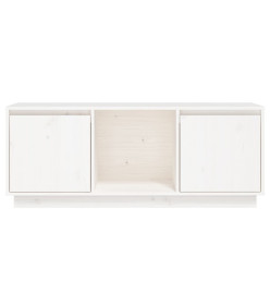 Meuble TV Blanc 110,5x35x44 cm Bois de pin massif