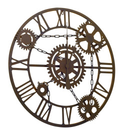 Horloge murale Marron 80 cm Métal