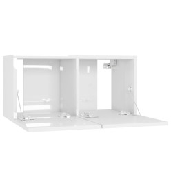 Meuble TV suspendu Blanc brillant 60x30x30 cm