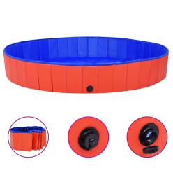 Piscine pliable pour chiens Rouge 200x30 cm PVC