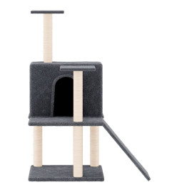 Arbre à chat avec griffoirs en sisal Gris foncé 109 cm