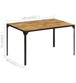 Table de salle à manger 140x80x76 cm Bois de manguier massif