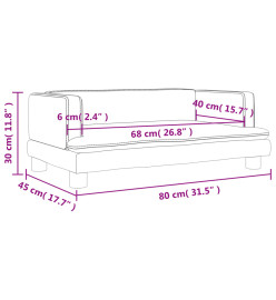 Canapé pour enfants cappuccino 80x45x30 cm similicuir