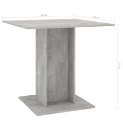 Table de salle à manger Gris béton 80 x 80 x 75 cm Aggloméré