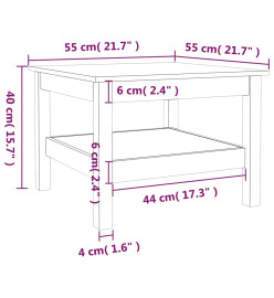 Table basse Blanc 55x55x40 cm Bois massif de pin