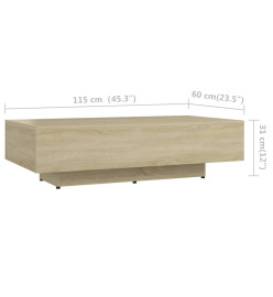 Table basse Chêne sonoma 115x60x31 cm Aggloméré