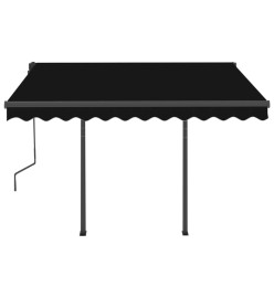 Auvent manuel rétractable avec poteaux 3x2,5 m Anthracite