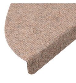 Tapis d'escalier auto-adhésifs 10 pcs beige 56x17x3 cm