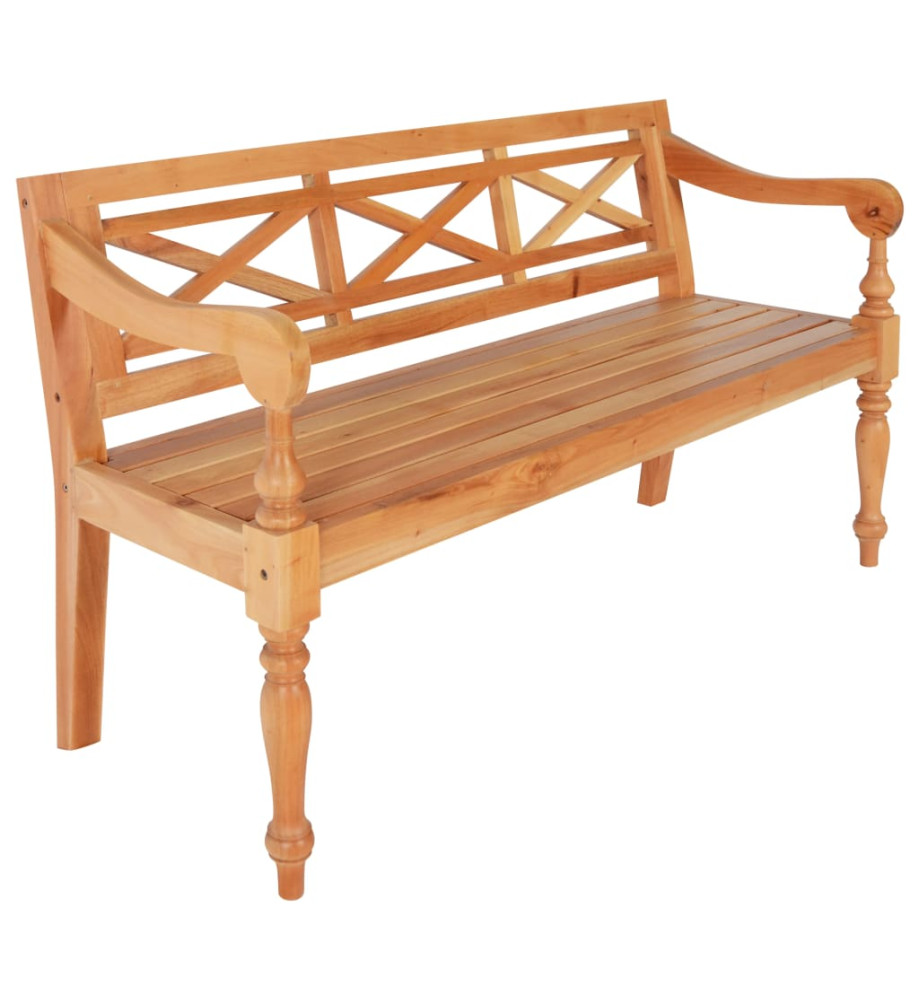 Banc Batavia 136 cm Bois d'acajou massif Marron clair