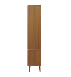 Armoire à vitrine MOLDE Marron 90x35x175 cm Bois de pin massif