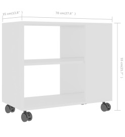 Table d'appoint Blanc 70x35x55 cm Bois d'ingénierie