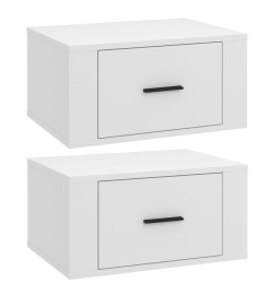 Tables de chevet murales 2 pcs Blanc 50x36x25 cm