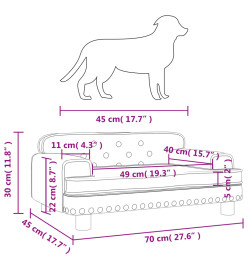 Lit pour chien marron 70x45x30 cm similicuir