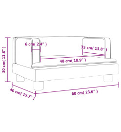 Canapé pour enfants crème 60x40x30 cm velours