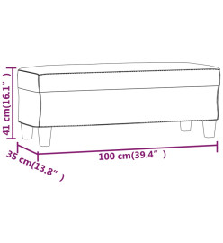 Banc Cappuccino 100x35x41 cm Similicuir