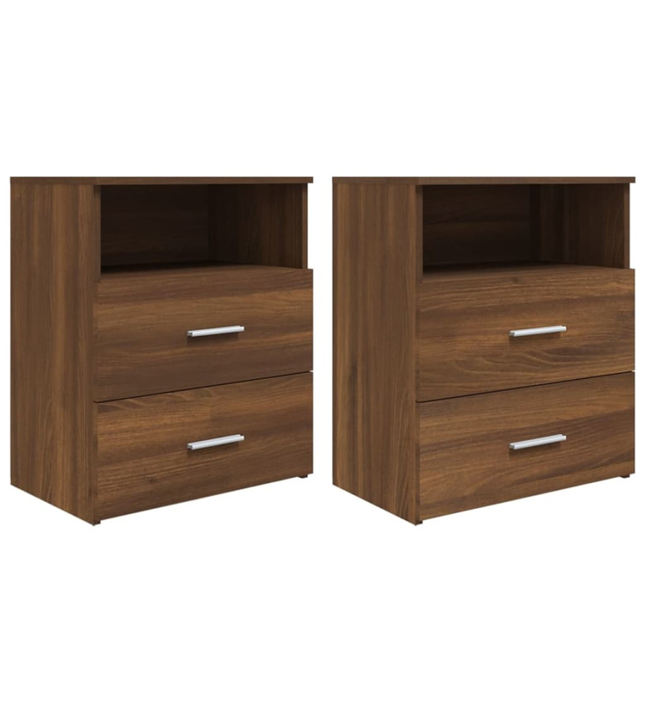 Tables de chevet 2 pcs Chêne marron 50x32x60 cm