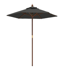 Parasol de jardin avec mât en bois anthracite 196x231 cm