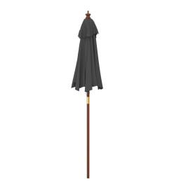 Parasol de jardin avec mât en bois anthracite 196x231 cm