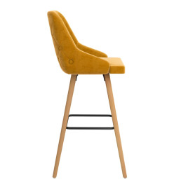 Tabourets de bar lot de 2 jaune velours