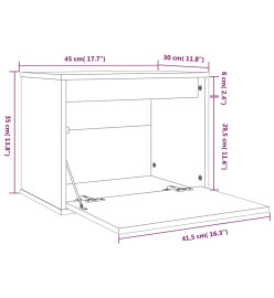 Armoire murale Blanc 45x30x35 cm Bois de pin massif