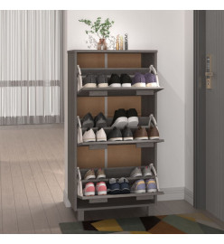 Armoire à chaussures HAMAR Gris clair 59,5x35x117 cm Pin massif