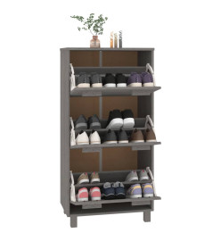 Armoire à chaussures HAMAR Gris clair 59,5x35x117 cm Pin massif