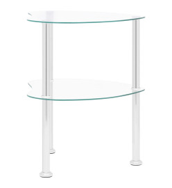 Table d'appoint 2 niveaux Transparent 38x38x50 cm Verre trempé