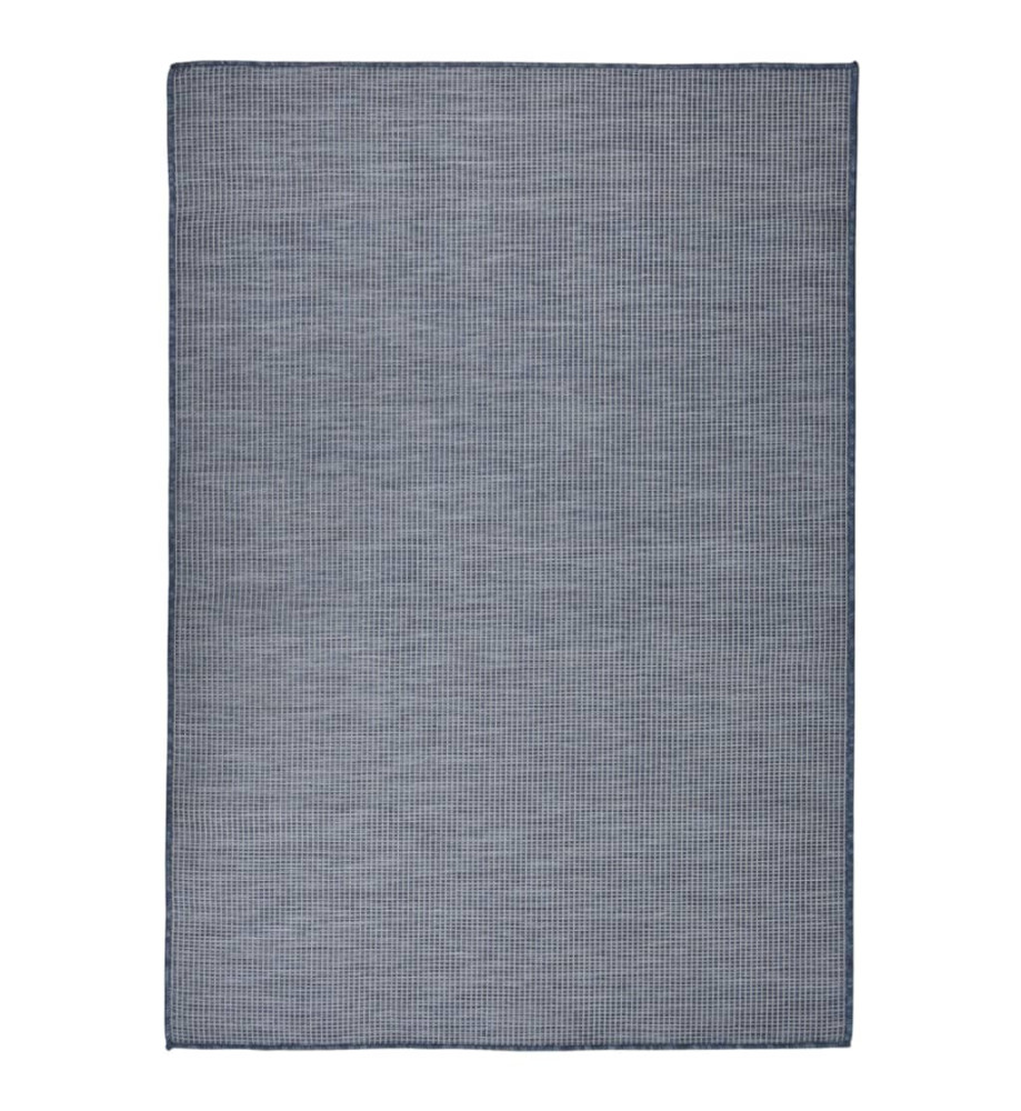 Tapis à tissage plat d'extérieur 140x200 cm Bleu