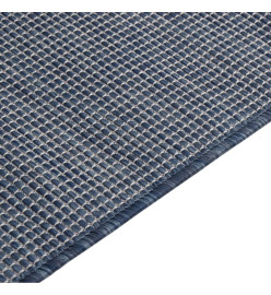 Tapis à tissage plat d'extérieur 140x200 cm Bleu