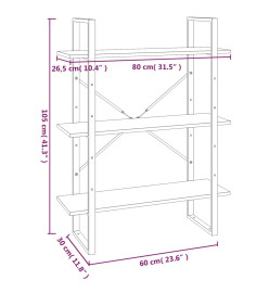 Bibliothèque Chêne marron 80x30x105 cm Bois d'ingénierie