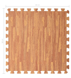 Tapis de sol 24 pcs Grain de bois 8,64㎡ Mousse EVA