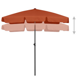 Parasol de plage Terre cuite 180x120 cm