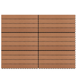 Dalles WPC 60x30 cm 6 pcs 1m² Marron