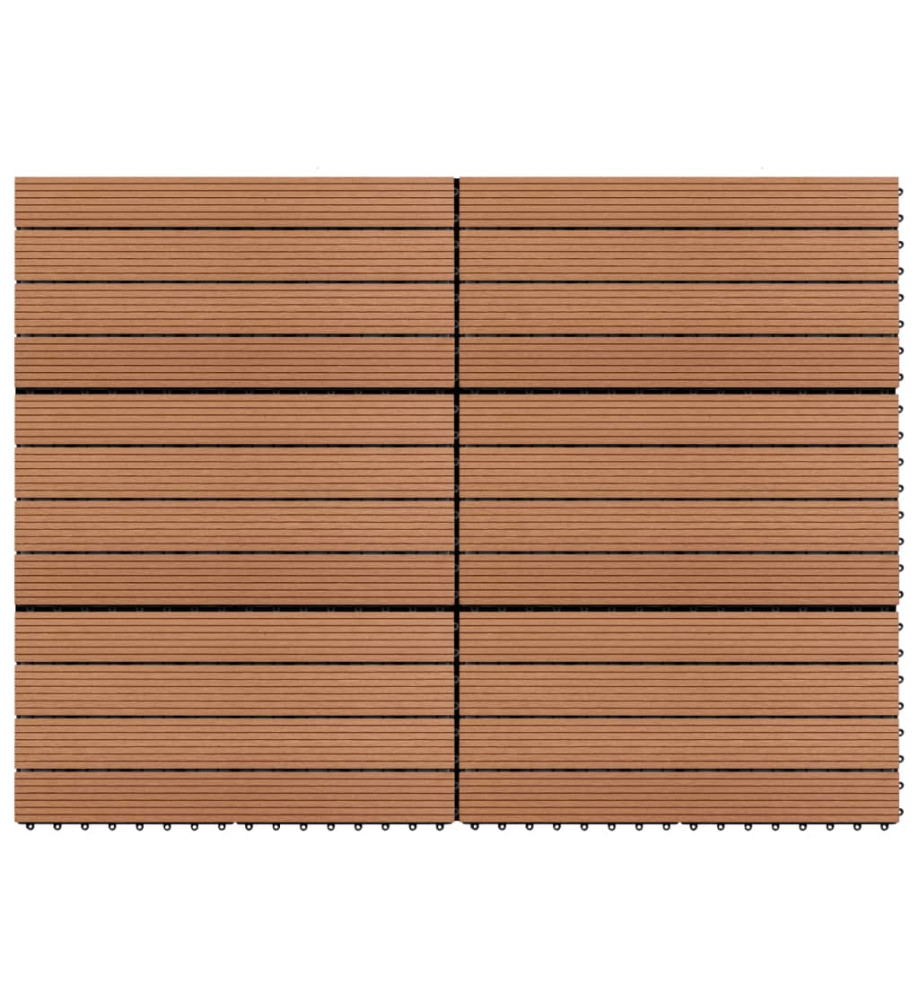 Dalles WPC 60x30 cm 6 pcs 1m² Marron