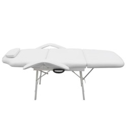 Fauteuil de massage pour traitement facial Simili-cuir Blanc