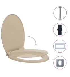 Siège de toilette à fermeture en douceur Beige Ovale