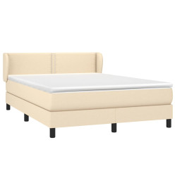 Lit à sommier tapissier avec matelas Crème 140x200 cm Tissu