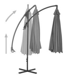 Parasol en porte-à-feux avec mât en acier 250x250 cm Anthracite