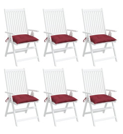 Coussins de chaise 6 pcs rouge bordeaux 50x50x7 cm tissu oxford