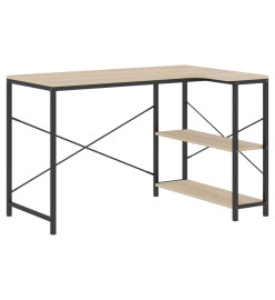 Bureau d'ordinateur Noir et chêne 110x72x70 cm Aggloméré